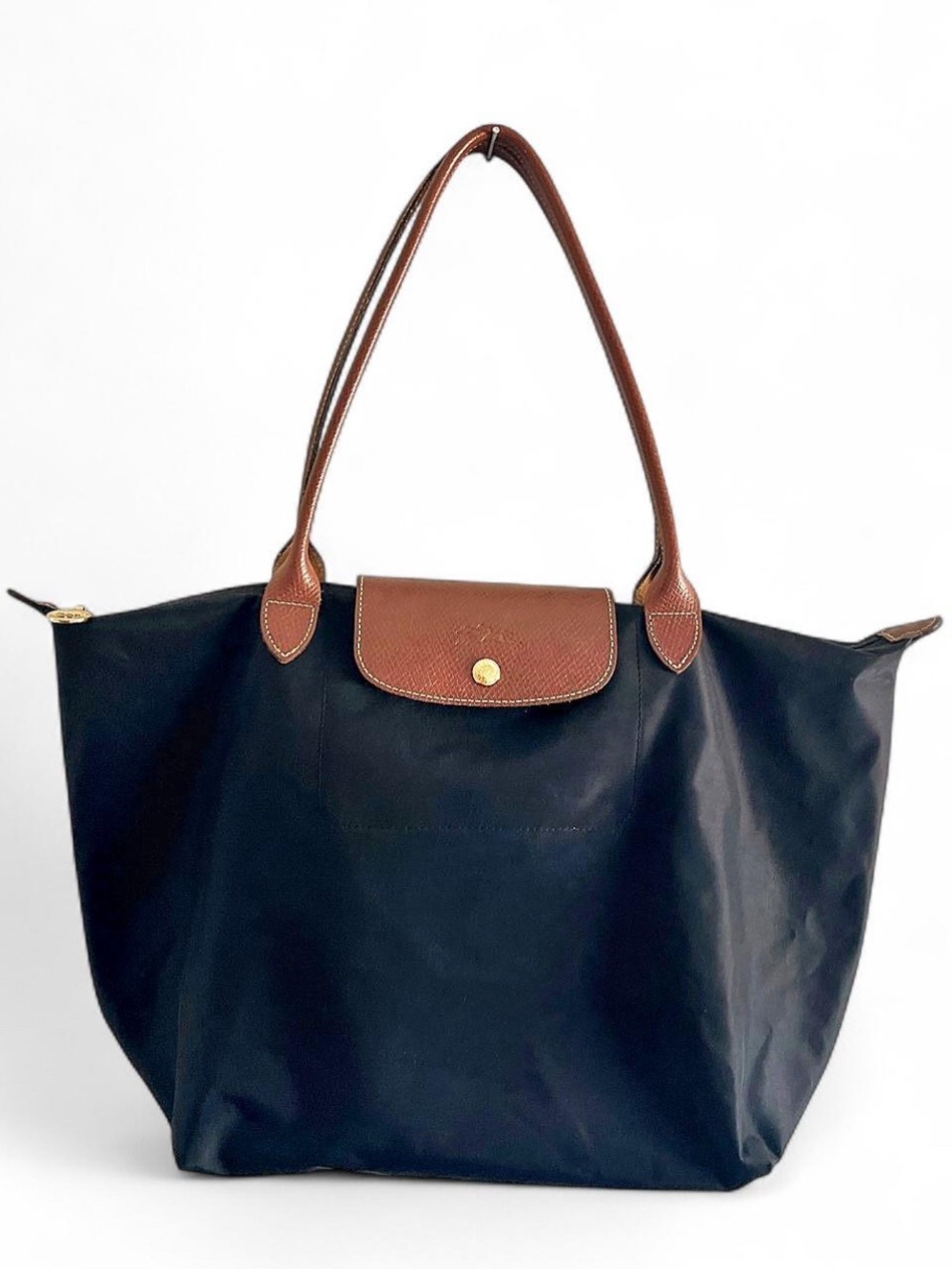 Longchamp Medium Tote Bag with Brown Leather Trim #luxury #designer